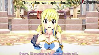 See through Lucy's deepthroat in Fairy Tail: Full Version