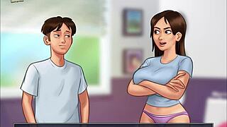Summer-themed anime and cartoon-based porn game with ecchi elements