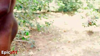 Adam and Eve explore their first intimate moment in Eden's garden