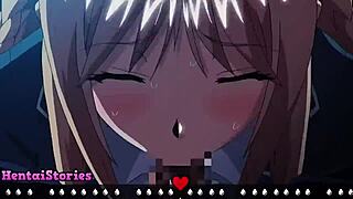Mika’s first-ever oral sex experience ends with a facial in a game-like setting