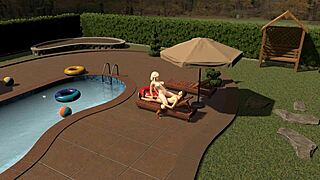 3D Princess Zelda swims in the pool and gets into some hot water