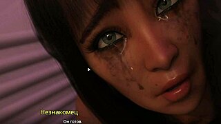 Asian cutie gets a facial at work in this cartoon video