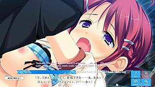 A visual novel-style resort scene with a girl who likes me