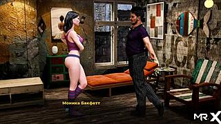 3D cartoon of a fashion business owner who swallows a cock well