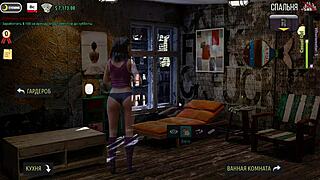 3D cartoon gameplay of a fashion business simulation game