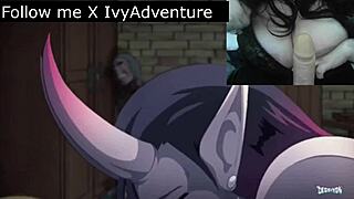 Oiled up BBW gets dominant femdom treatment in hentai