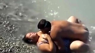 lucky guy spies a bbw mermaid with big tits on the beach. what a catch!