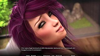 Finger play and breast worship in an adult video game