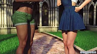 3D animated porn with a big cocked stud and a curvy babe