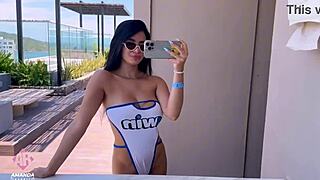 Hot hotel rooftop action with a naughty amateur brunette