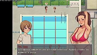 Hentai game with big ass instructor and blowjob instruction