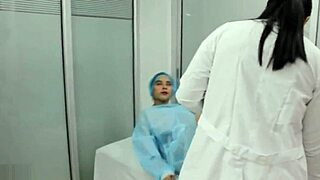 Sexy doctor's exam turns into steamy lesbian hospital scene
