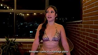 Beautiful Colombian teen gets a wet and wild massage