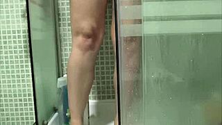 Young beauty enjoys hot shower with sex