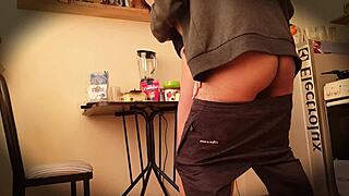 Hot 19-year-old stepsister in a short skirt, sensual scenes behind the closed door