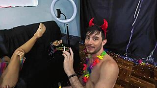 Big natural tits and deepthroat action in Carnival class