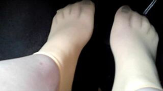 Hot homemade video from LittleAngel26, the best of European nylon fetish