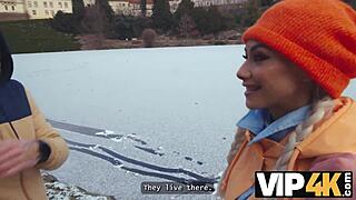 vip4k picked up an innocent couple by the lake and showed the girl a wild threesome