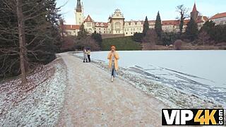 vip4k picked up an innocent couple by the lake and showed the girl a wild threesome