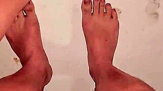 Random naked bathing and feet fetish