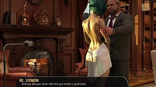3D visual novel with a curvaceous woman in a halfway house setting