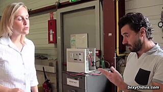 Tall milf Melany Paris gets fucked in the warehouse
