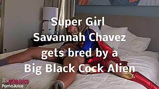 Petite blonde gets bred by big black cock alien