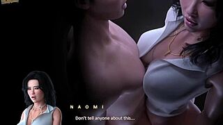 3D visual novel with a curvy girl in a cute outfit