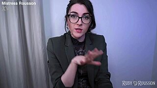 Topless edging and swallowing: A dominant session