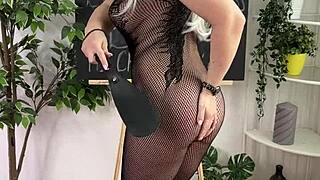 Role play in lingerie and see through clothes for sexual well-being with BDSM and fetish content
