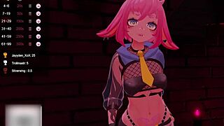 Yandere el xox, a bunny girl in VR, gives great pleasure to her Vtuber partner