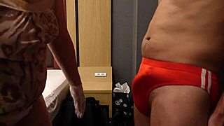 A woman who likes to hit a hard cock from above through her tight panties