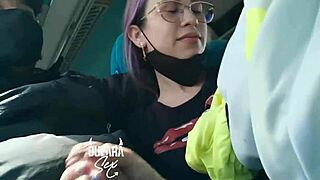 Hot girlfriend gives blow job on a bus in Bogota