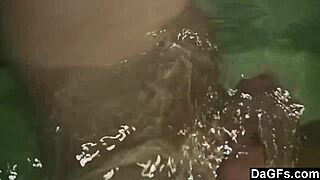 Young blonde has a bath with erotic massage with a sexy amateur