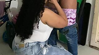 Beautiful Latina showing off her curves in a mall encounter