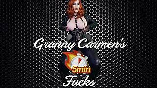 Granny Carmen's blue licked and received a dick cum on 20 June