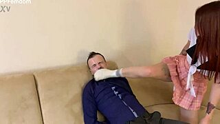 Perverted students humiliate teacher with dirty spit fetish