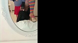 The sly cleaning girl with big ass gets caressed!
