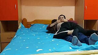 Petite girl with tight pussy rides a hard cock of her boyfriend