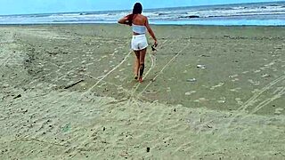 Watched sexy redhead in nature, daring and free