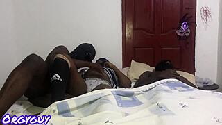 A hot threesome with the family maid, a steamy encounter