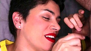 Hey, just cum right on her sweet smile after this close-up action!
