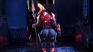female sangheili takes control in intense encounter with man