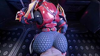 Female Sangheili takes control and dominates man in wild encounter
