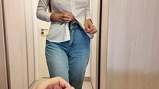 Stepmother’s Quick Cum Help in Panties Before Work!