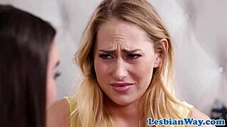 Beautiful lesbian gets her pussy licked and toyed in a sensual video
