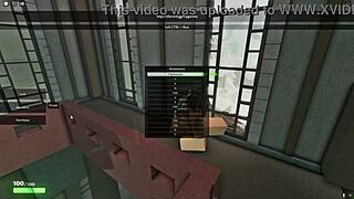Fucking my stepmom hard in a luxurious Roblox mansion.