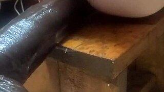 Huge Hankeys Dildos Power Up on Fucking Machine