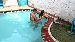 Found my cuñada by the pool, couldn’t resist banging her tight Latina milf body