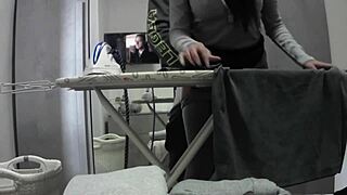 Desperate housewife moans loud reaching orgasm in miniskirt at home